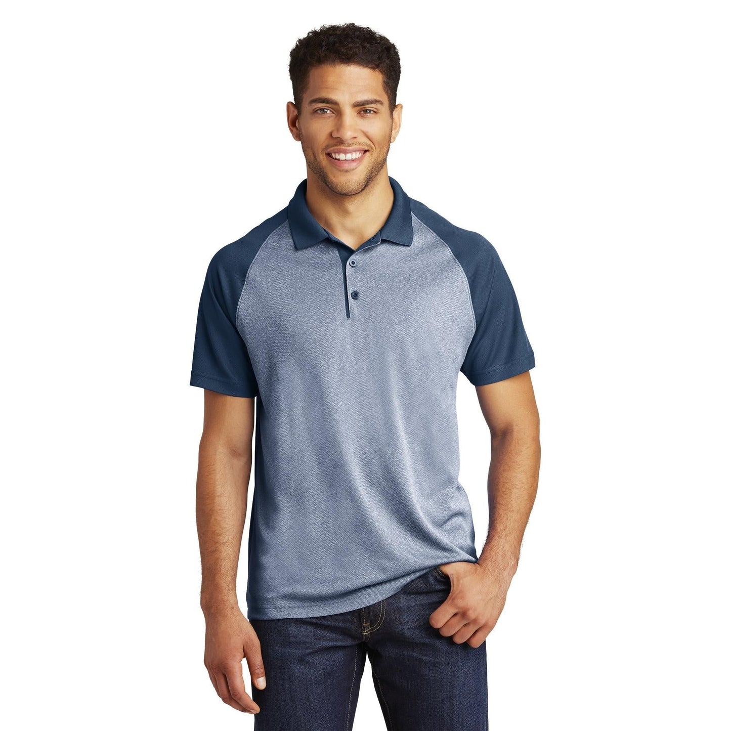Grey Heather Polo Shirt - Sport-Tek - Modern Fit