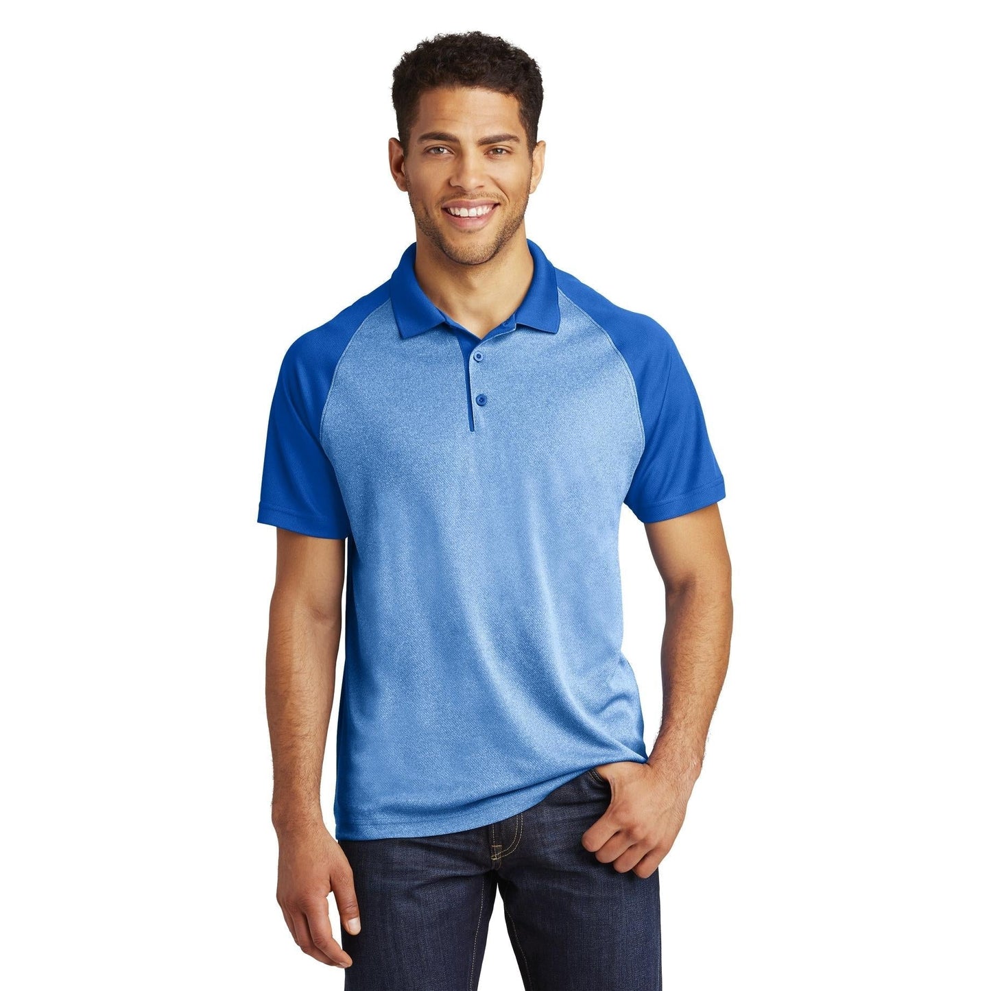 Grey Heather Polo Shirt - Sport-Tek - Modern Fit