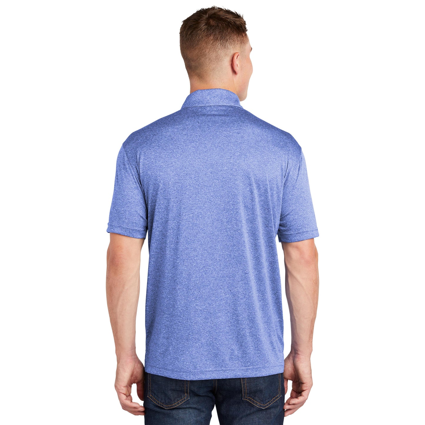 True Royal Heather Polo Shirt - Sport-Tek - Moisture Wicking