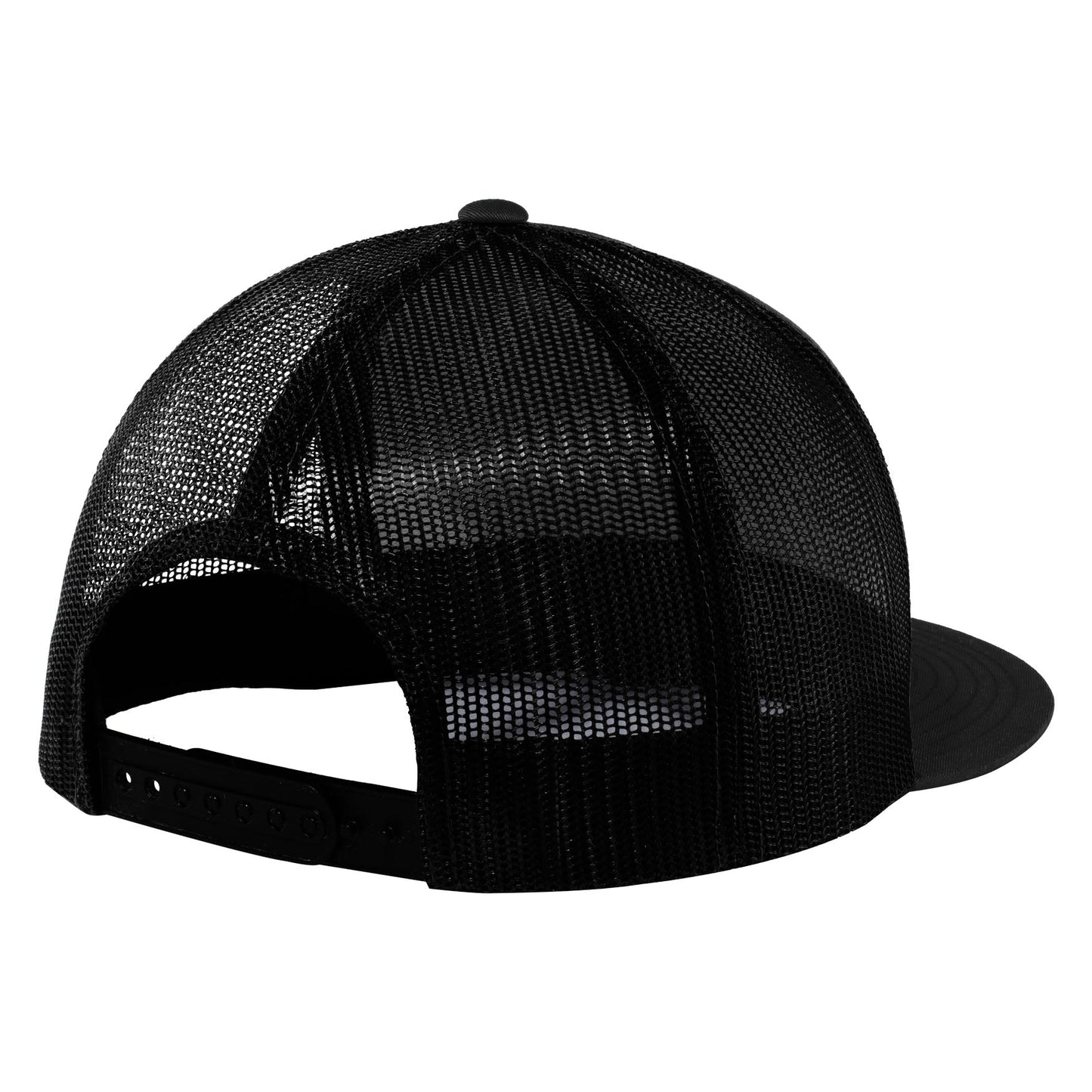 Black Trucker Cap - Sport-Tek - Adjustable Fit Design
