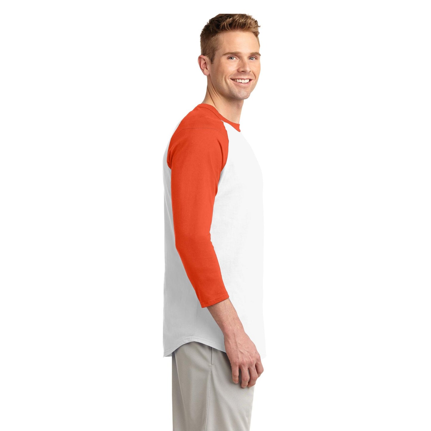 White/Deep Orange Jersey - Sport-Tek - Soft Cotton