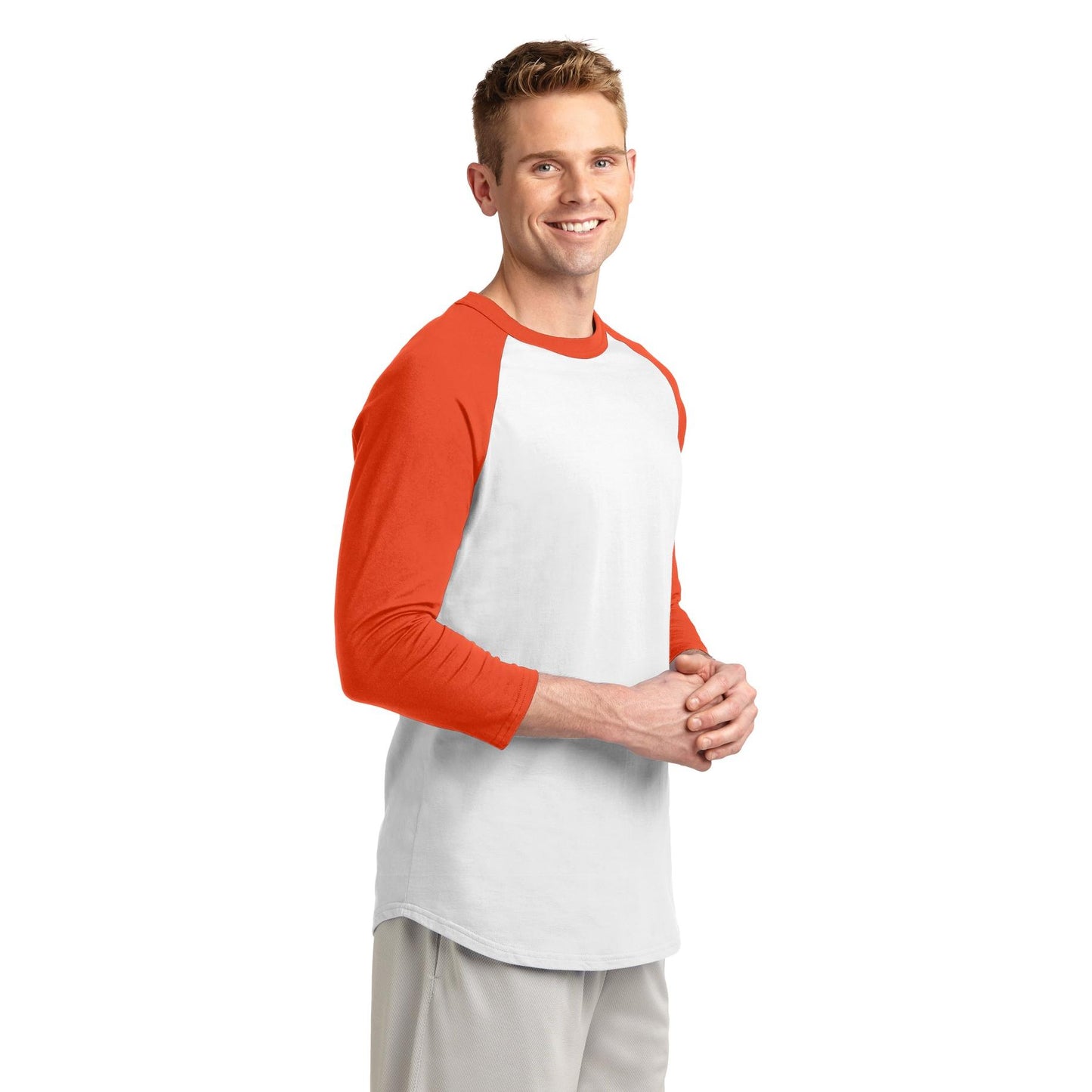 White/Deep Orange Jersey - Sport-Tek - Soft Cotton
