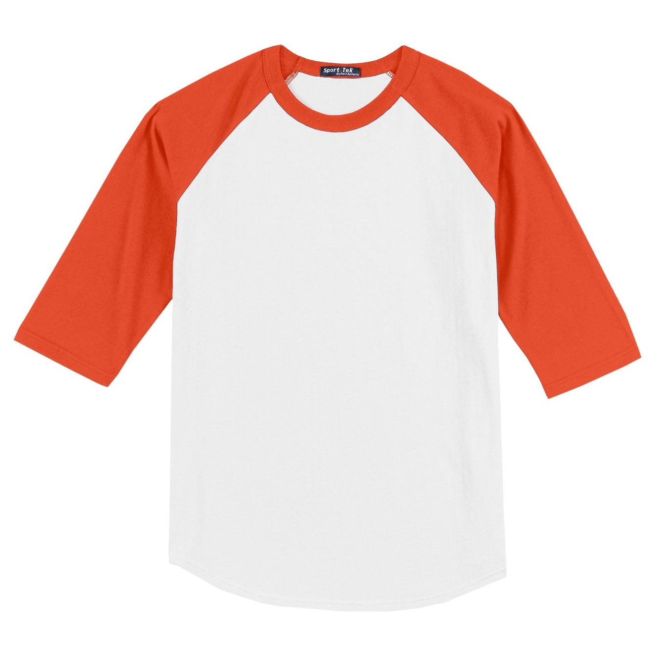 White/Deep Orange Jersey - Sport-Tek - Soft Cotton
