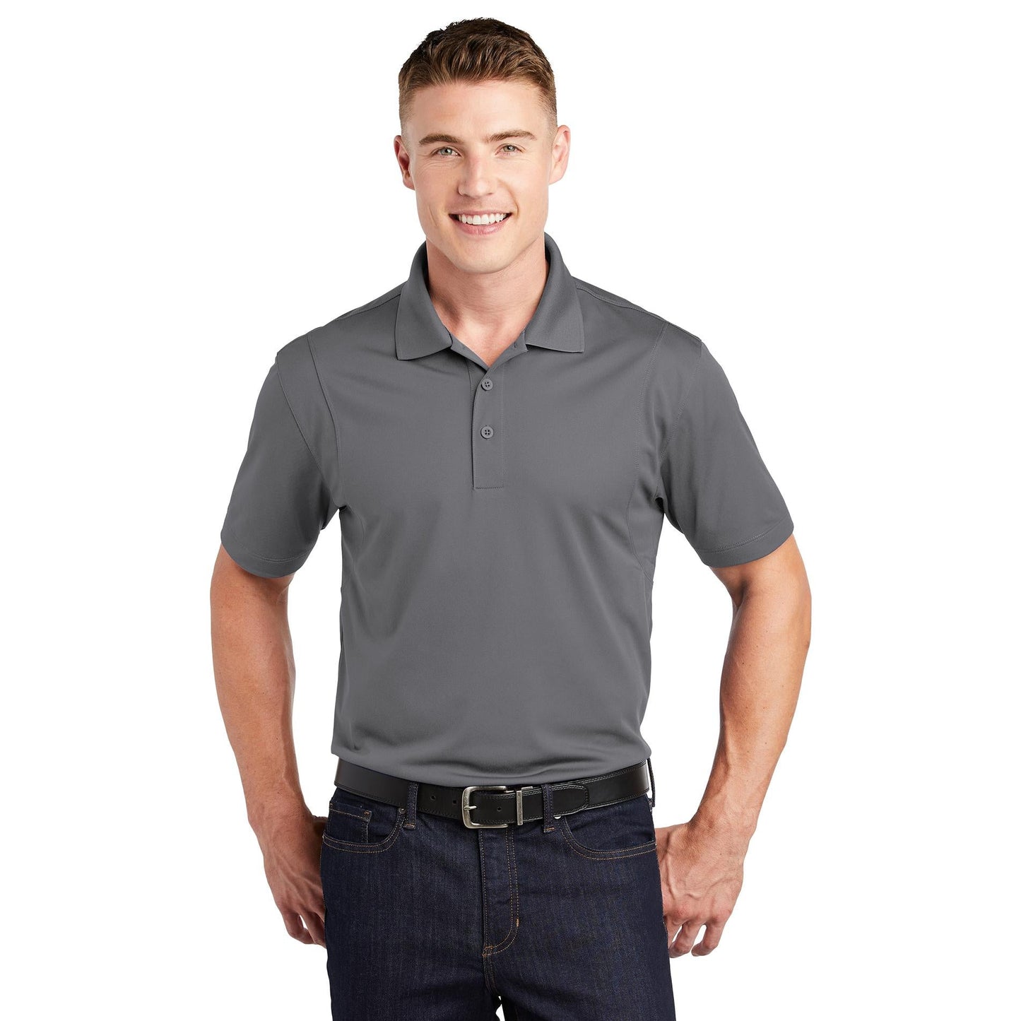 Grey Polo Shirt - Sport-Tek - Moisture-Wicking Fabric