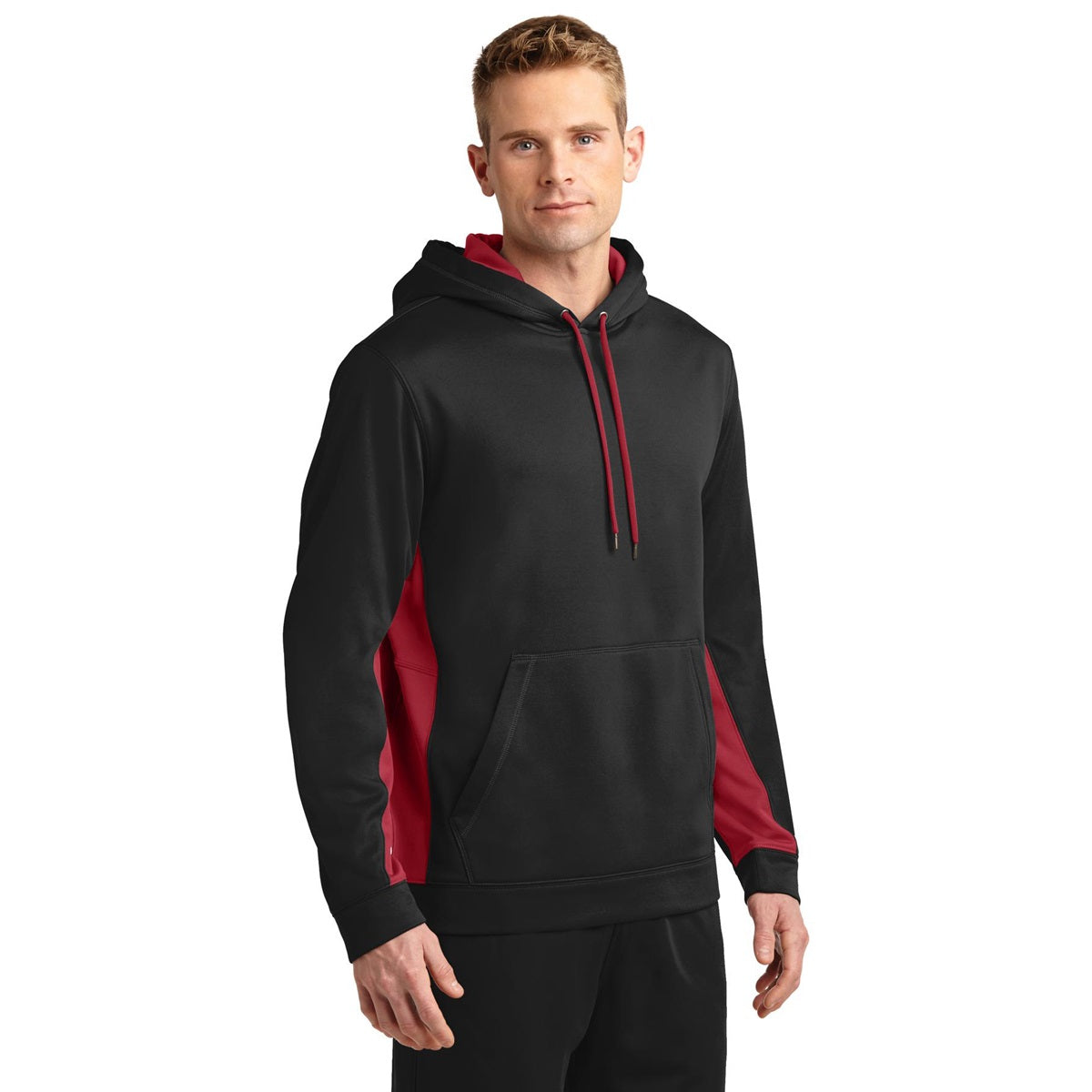 Black/Deep Orange Sweatshirt - Sport-Tek - Moisture-Wicking