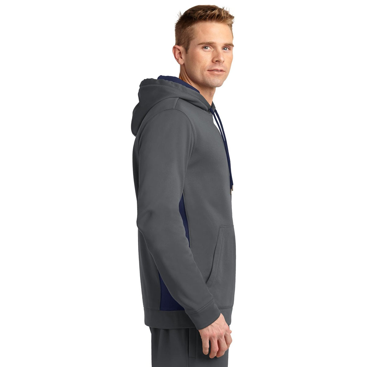 Black/Deep Orange Sweatshirt - Sport-Tek - Moisture-Wicking
