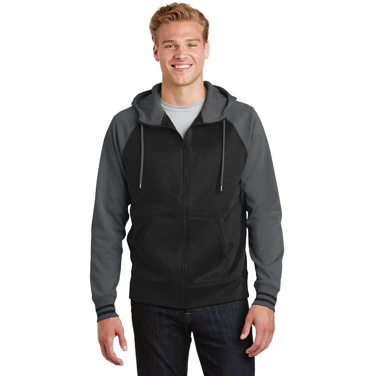 Black/Dark Smoke Grey Sweatshirt - Sport-Tek - Athletic Fit