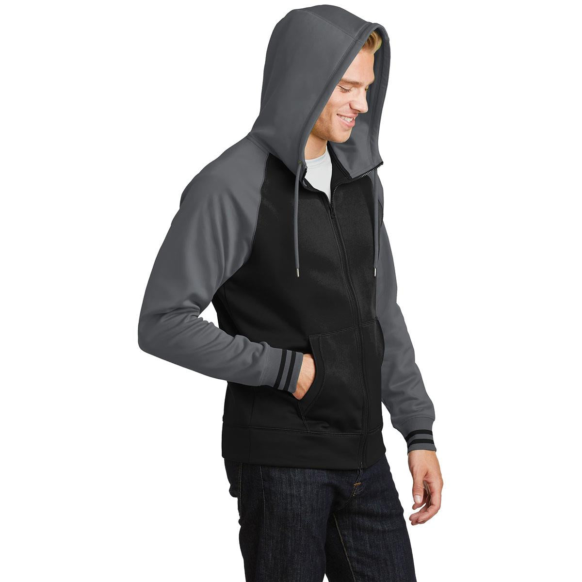 Black/Dark Smoke Grey Sweatshirt - Sport-Tek - Athletic Fit