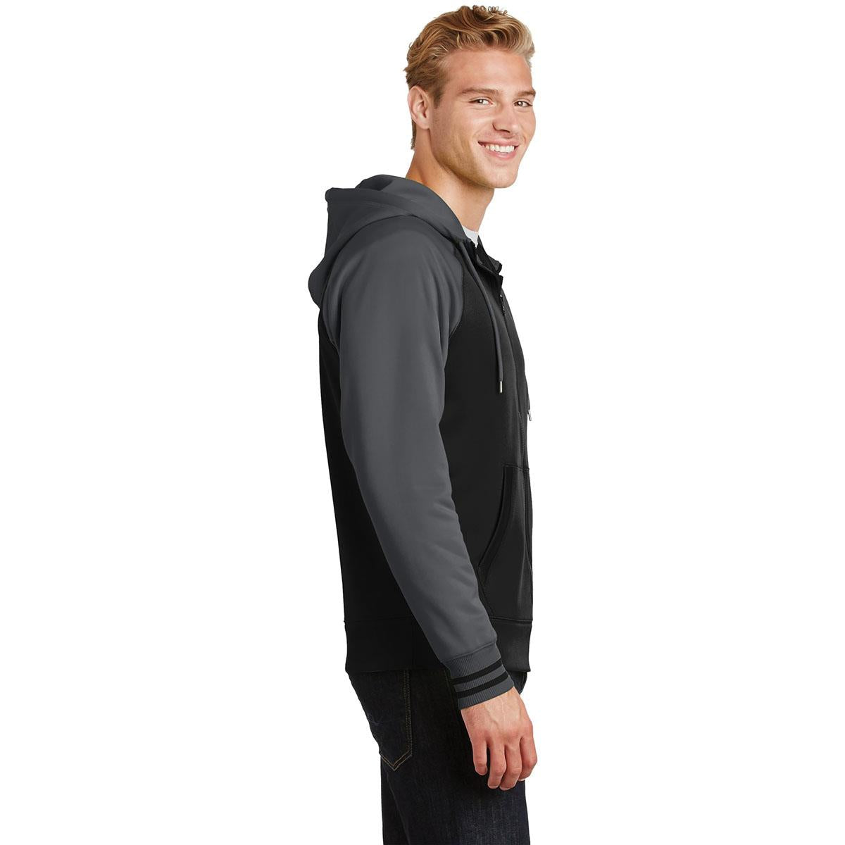 Black/Dark Smoke Grey Sweatshirt - Sport-Tek - Athletic Fit
