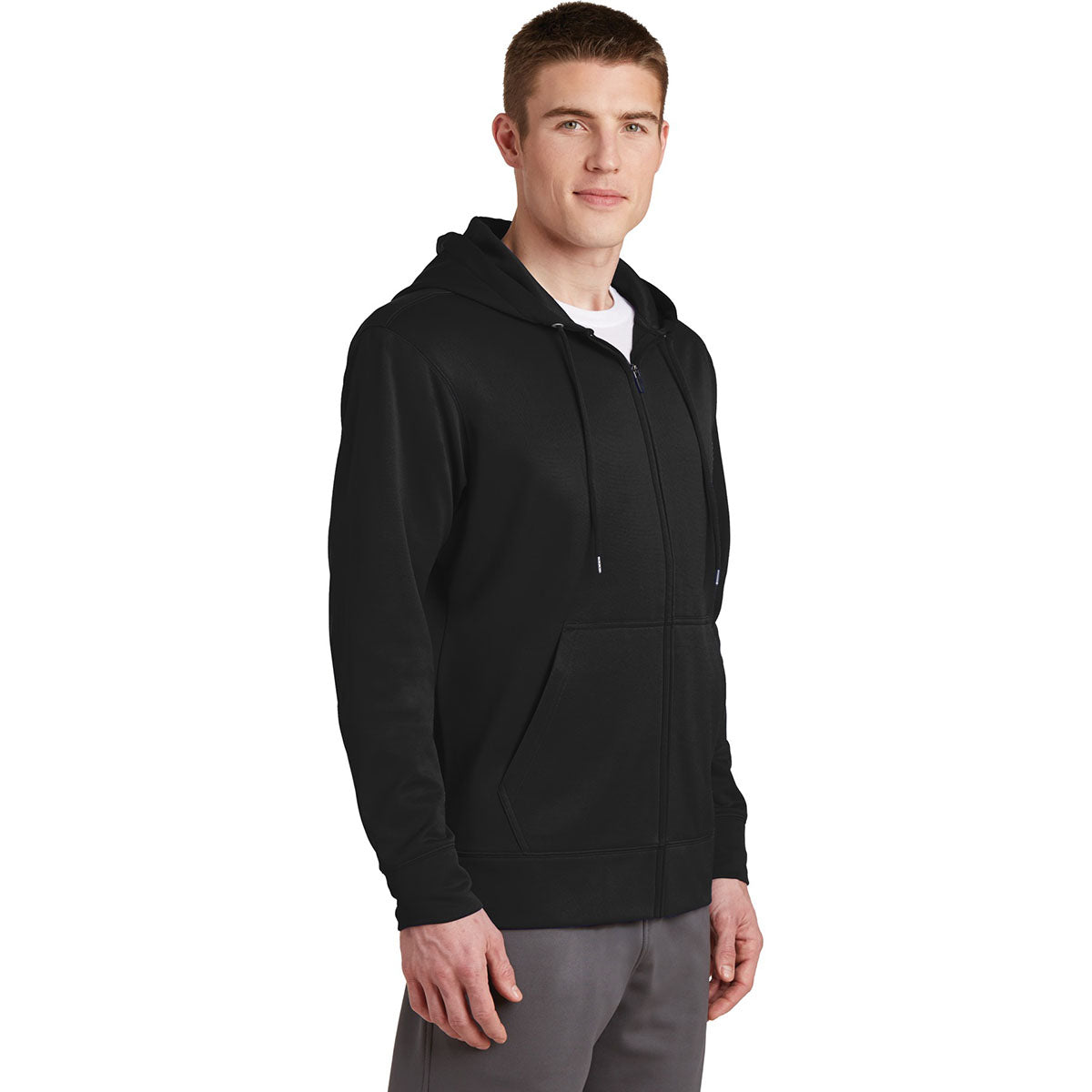 Black Jackets - Sport-Tek - Fleece Full-Zip Hooded - Comfortable Wear