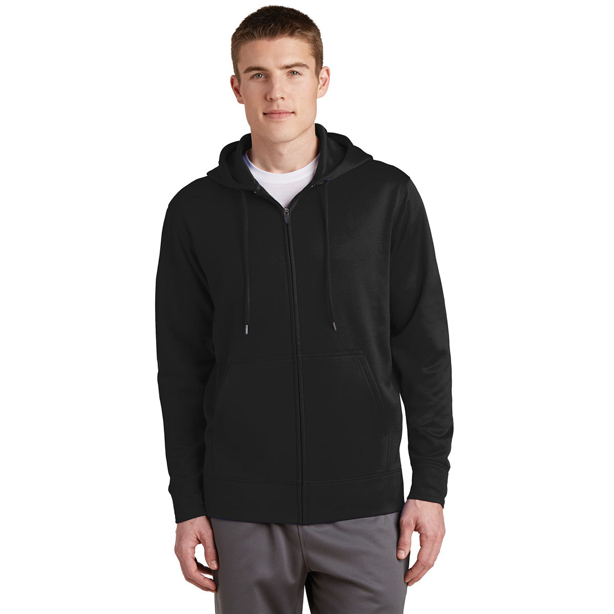 Black Jackets - Sport-Tek - Fleece Full-Zip Hooded - Comfortable Wear