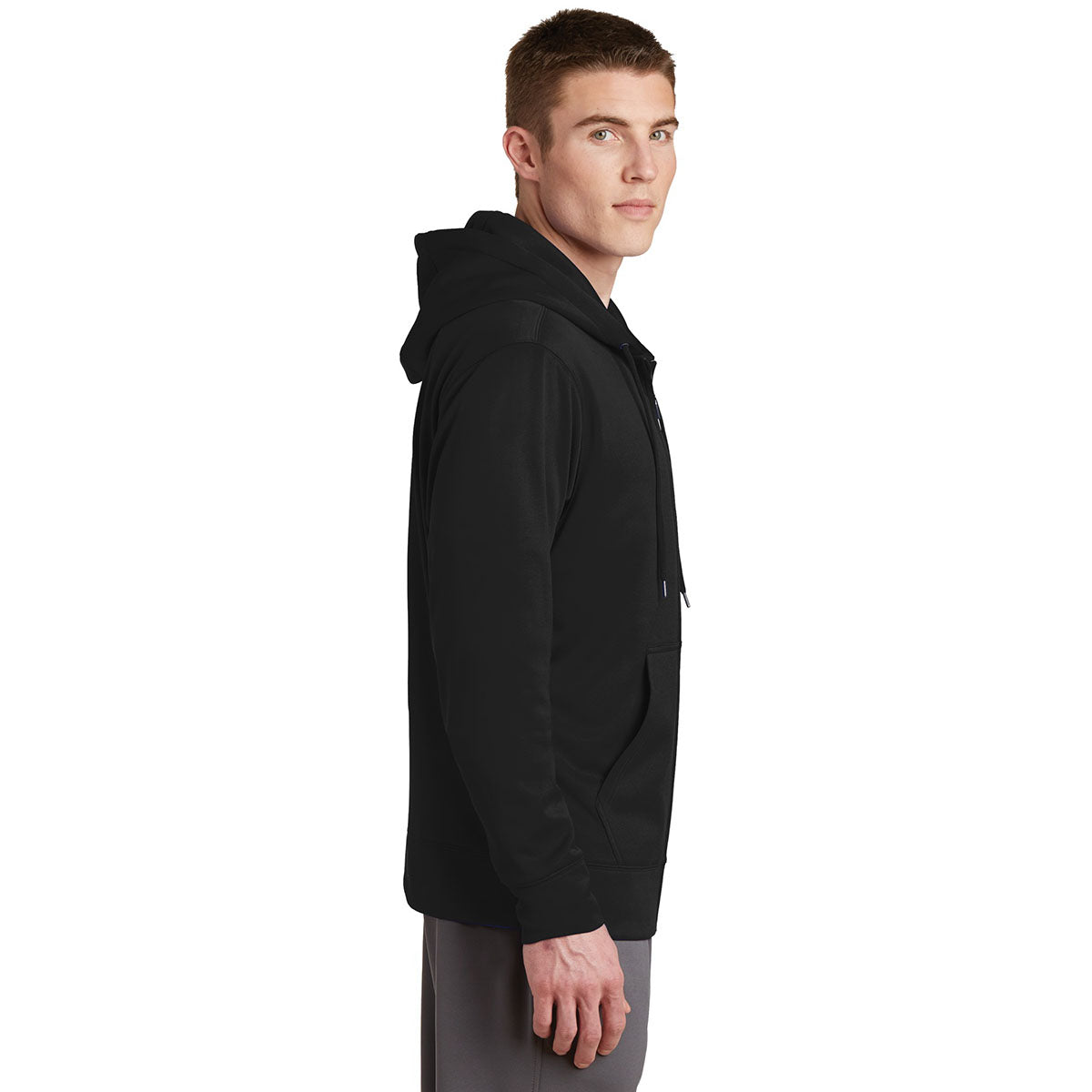 Black Jackets - Sport-Tek - Fleece Full-Zip Hooded - Comfortable Wear