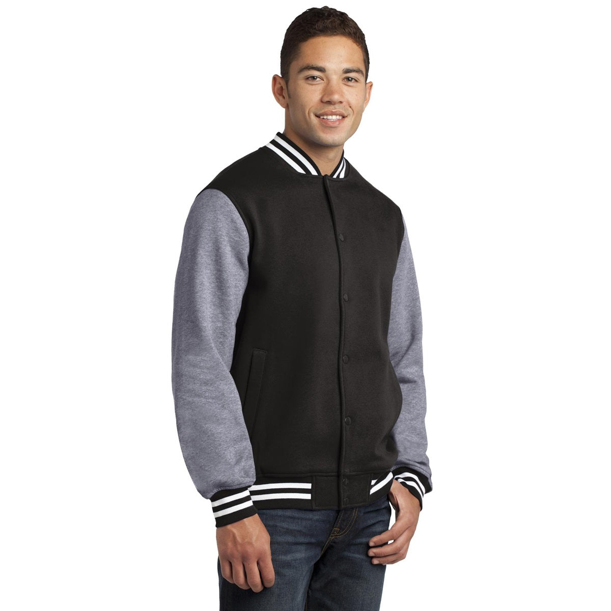 Black Vintage Heather Jacket - Sport-Tek - Cozy Fleece