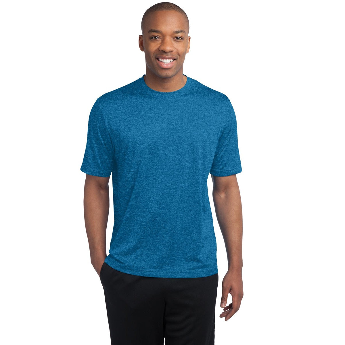 Blue Wake Heather T-Shirt - Sport-Tek - Soft Fabric