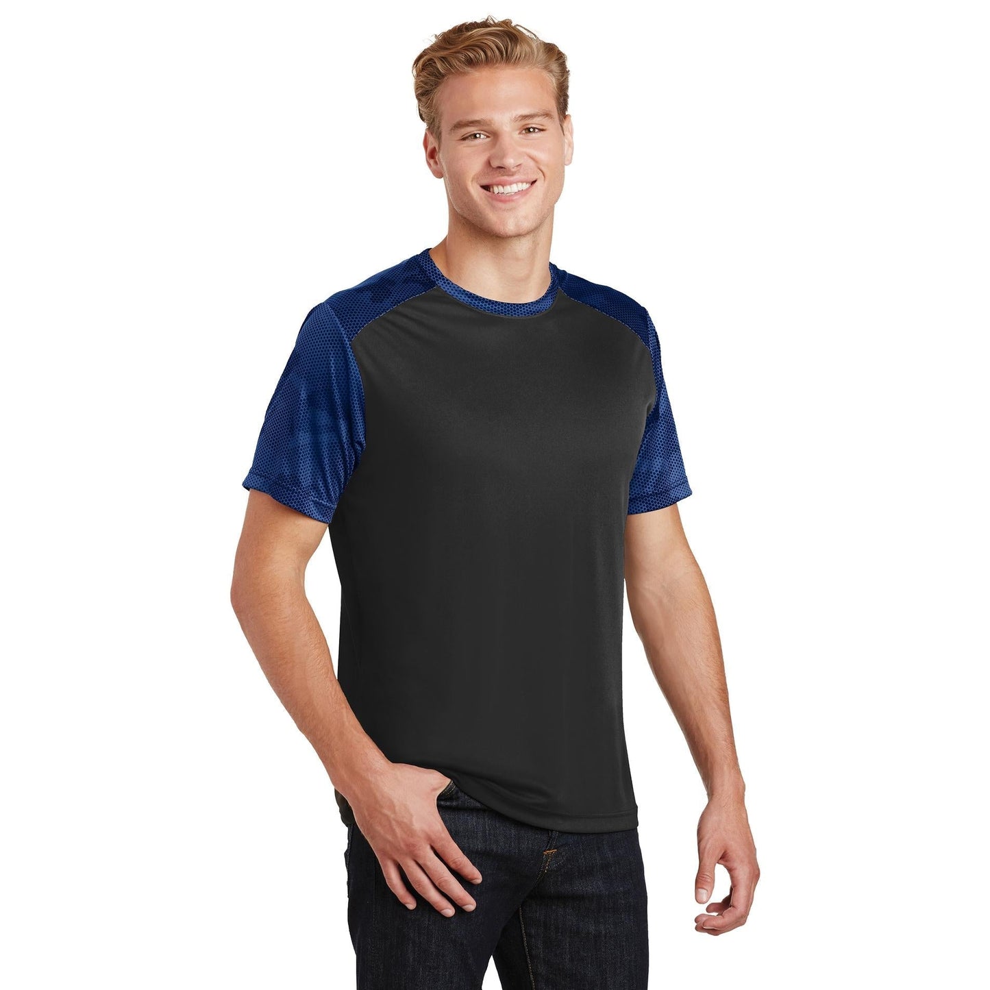 Black/Deep Red T-Shirt - Sport-Tek - Moisture-Wicking