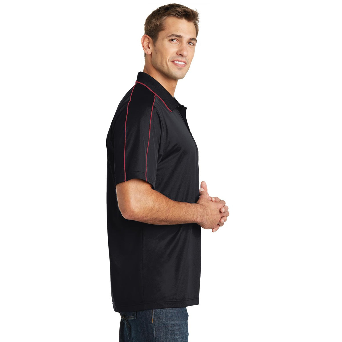 Black/Iron Grey Polo Shirt - Sport-Tek - Micropique Poly