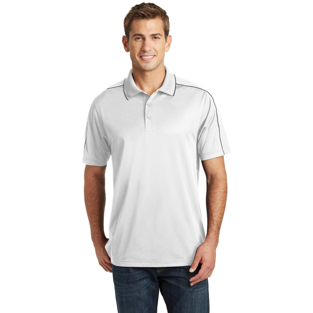 Black/Iron Grey Polo Shirt - Sport-Tek - Micropique Poly