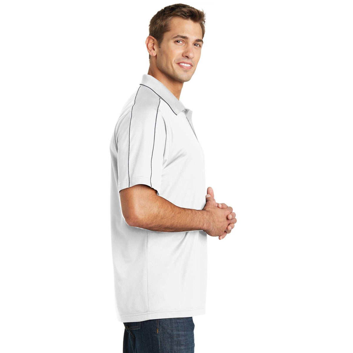 Black/Iron Grey Polo Shirt - Sport-Tek - Micropique Poly