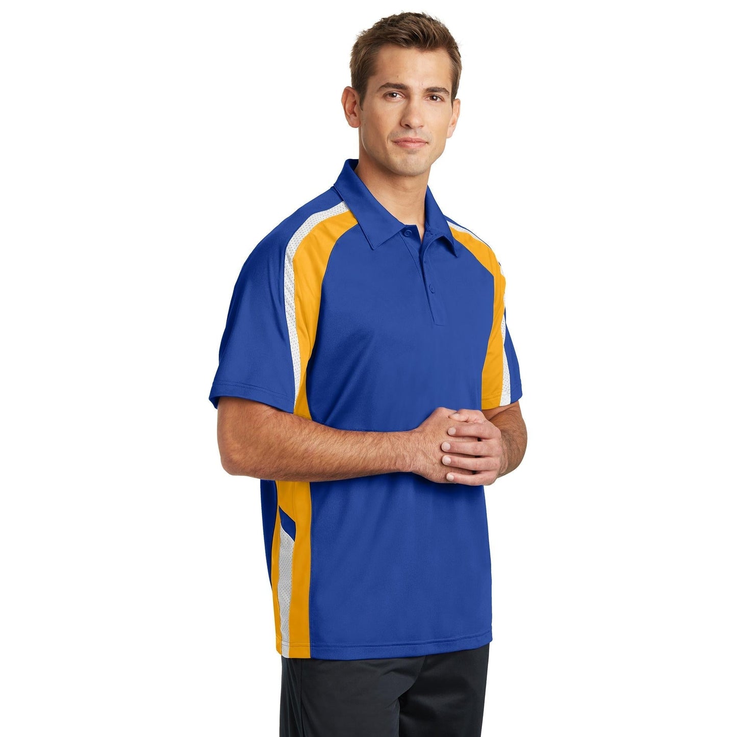 Black/True Red/White Polo - Sport-Tek - Moisture-Wicking