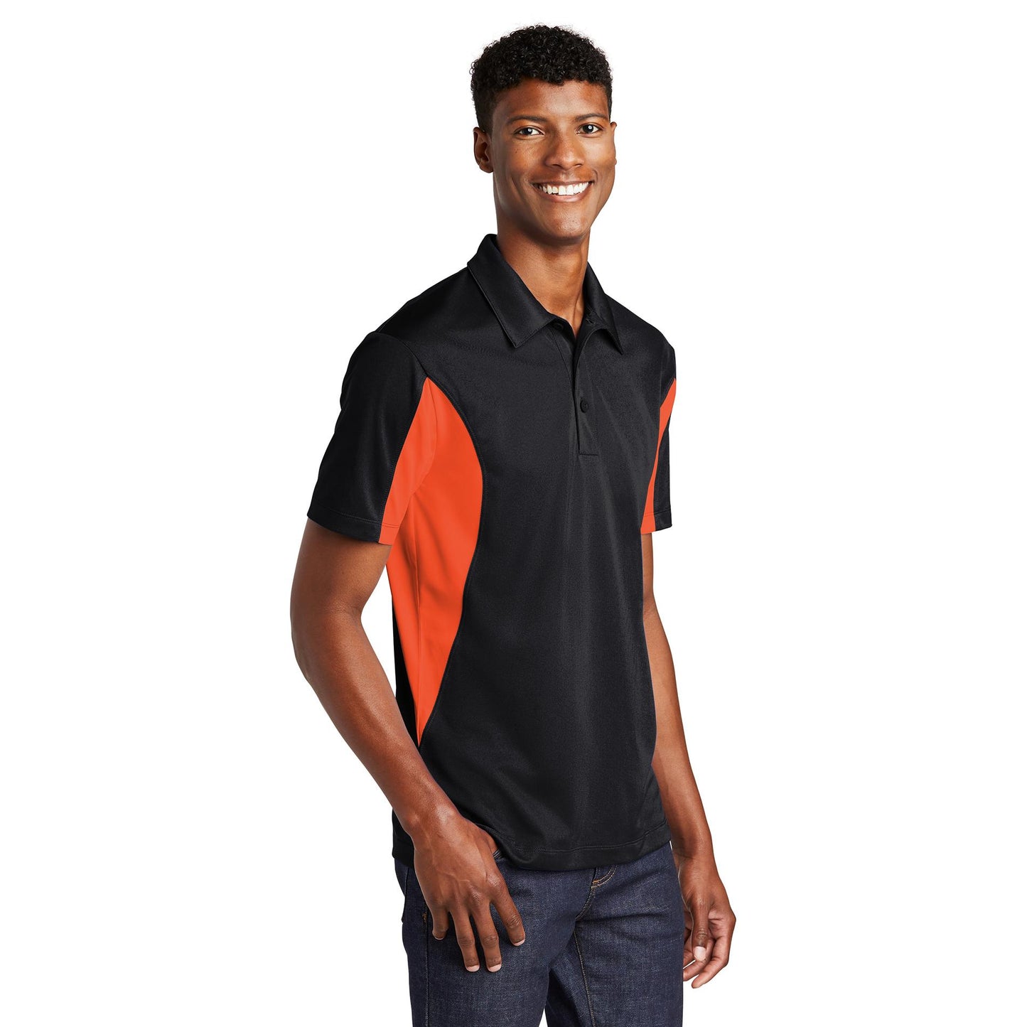 Black/Red Polo Shirts - Sport-Tek - Snag-Free Fabric