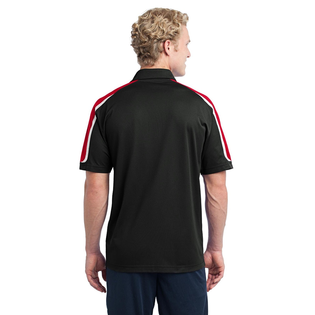 Black/Iron Grey/White Polo - Sport-Tek - Stylish Fit