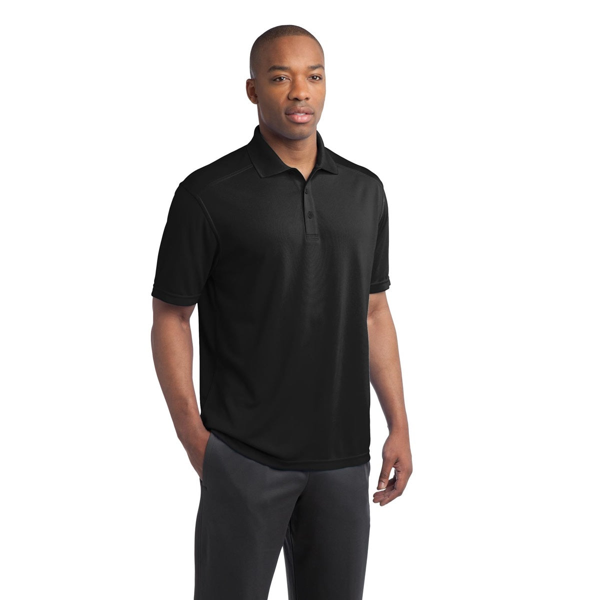 Black Polo Shirt - Sport-Tek - Moisture-Wicking Fabric