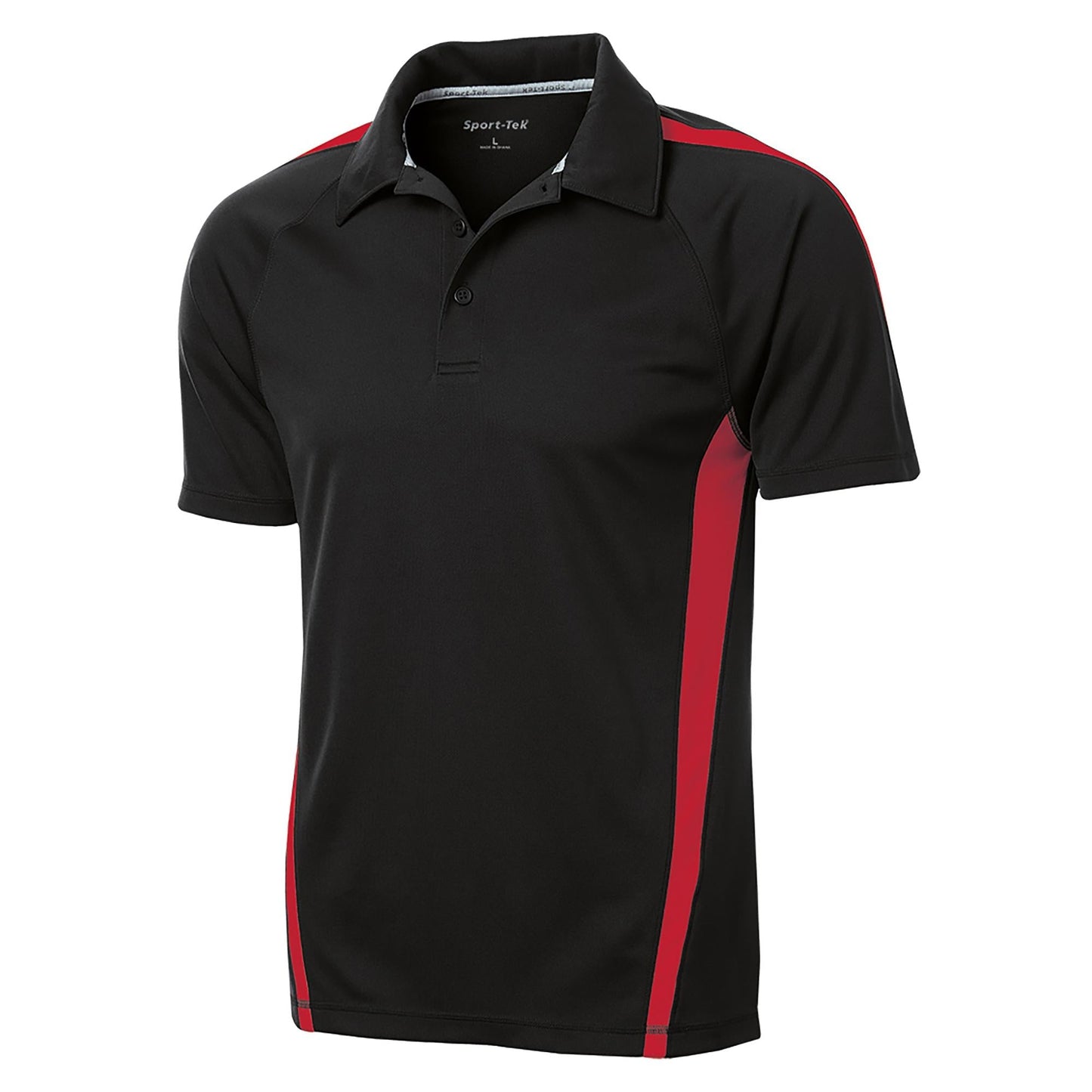 Black/Red Polo Shirt - Sport-Tek - Colorblock Style