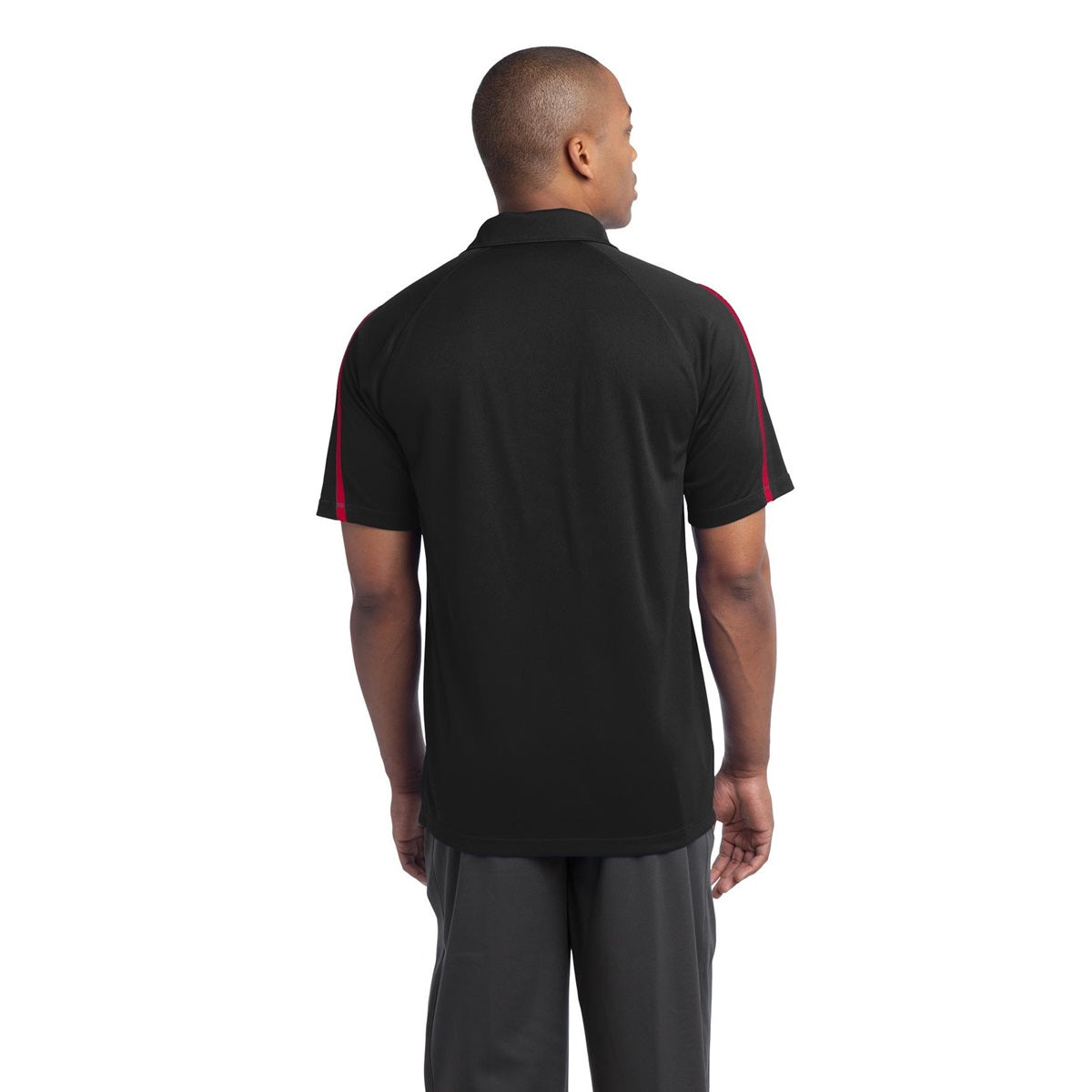 Black/Red Polo Shirt - Sport-Tek - Colorblock Style