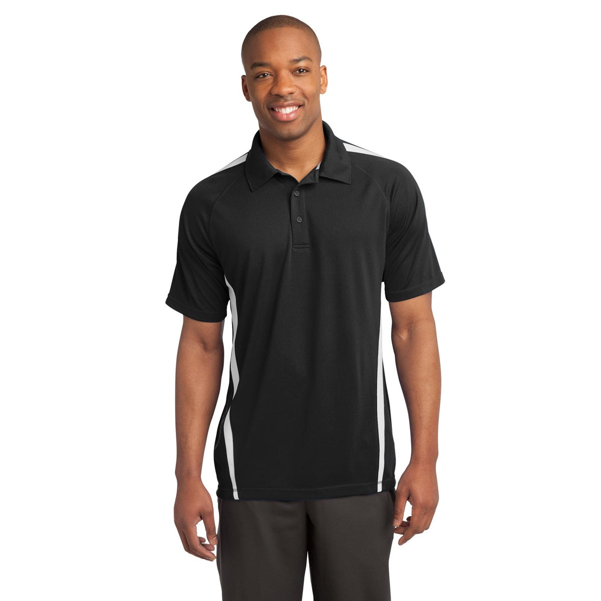Black/Red Polo Shirt - Sport-Tek - Colorblock Style