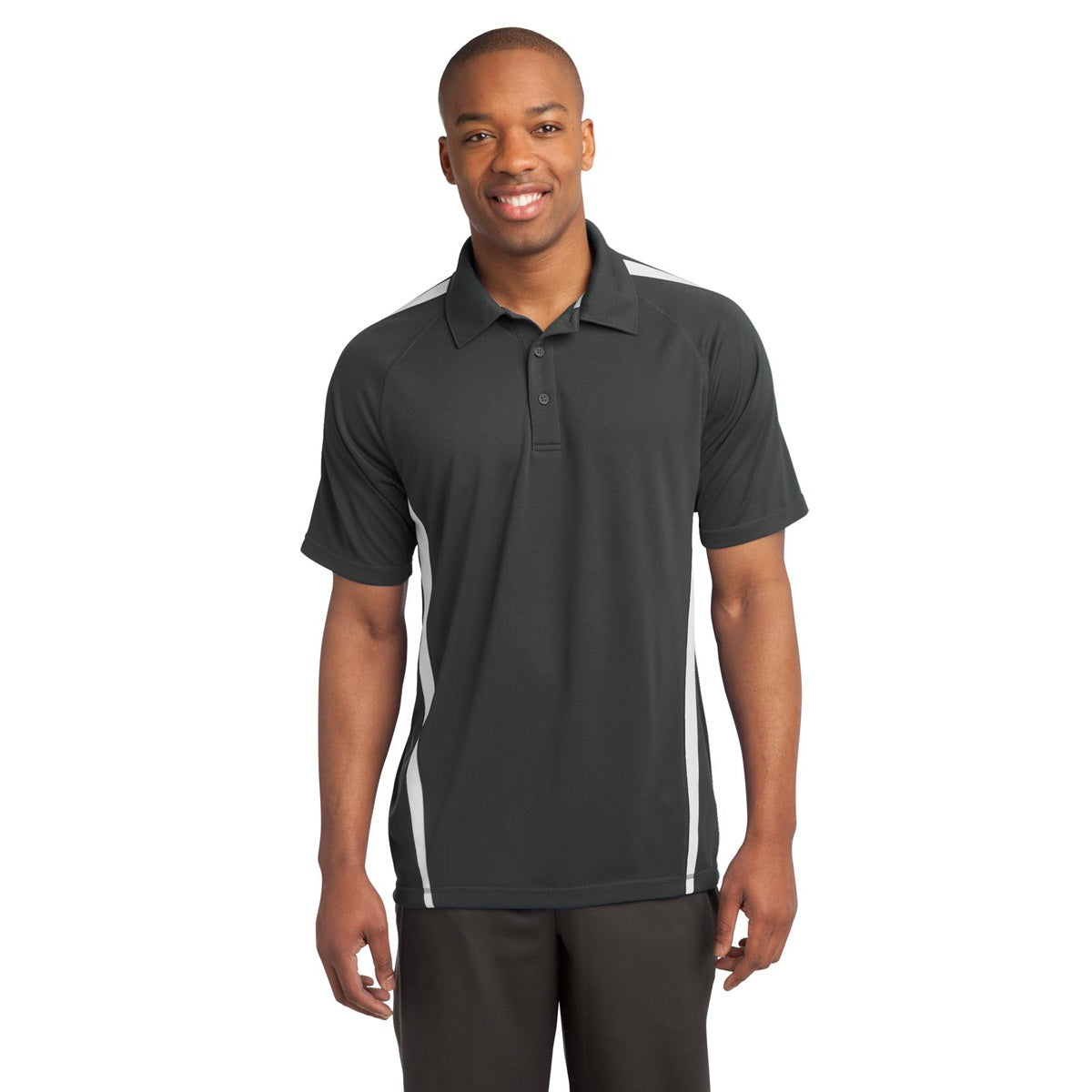 Black/Red Polo Shirt - Sport-Tek - Colorblock Style