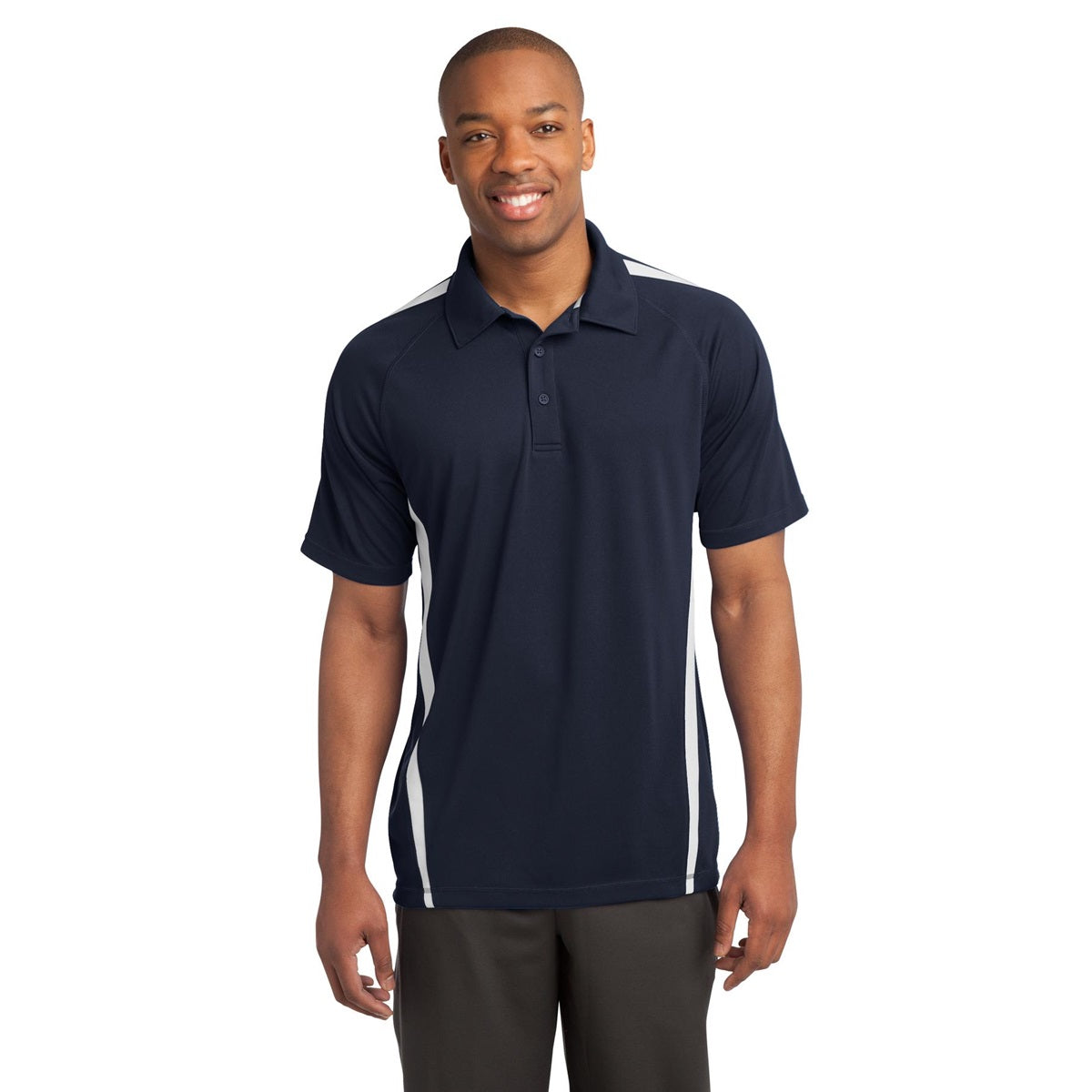 Black/Red Polo Shirt - Sport-Tek - Colorblock Style