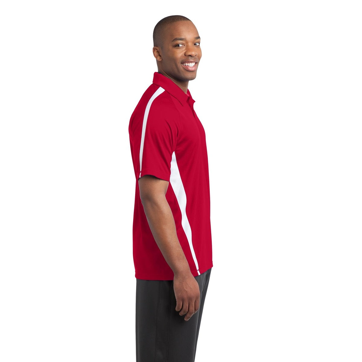 Black/Red Polo Shirt - Sport-Tek - Colorblock Style