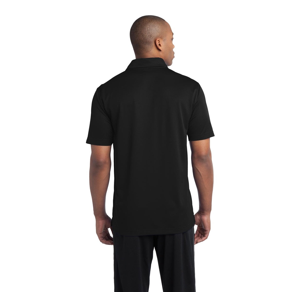 Black Polo Shirt - Sport-Tek - Textured Polyester - Stylish Fit