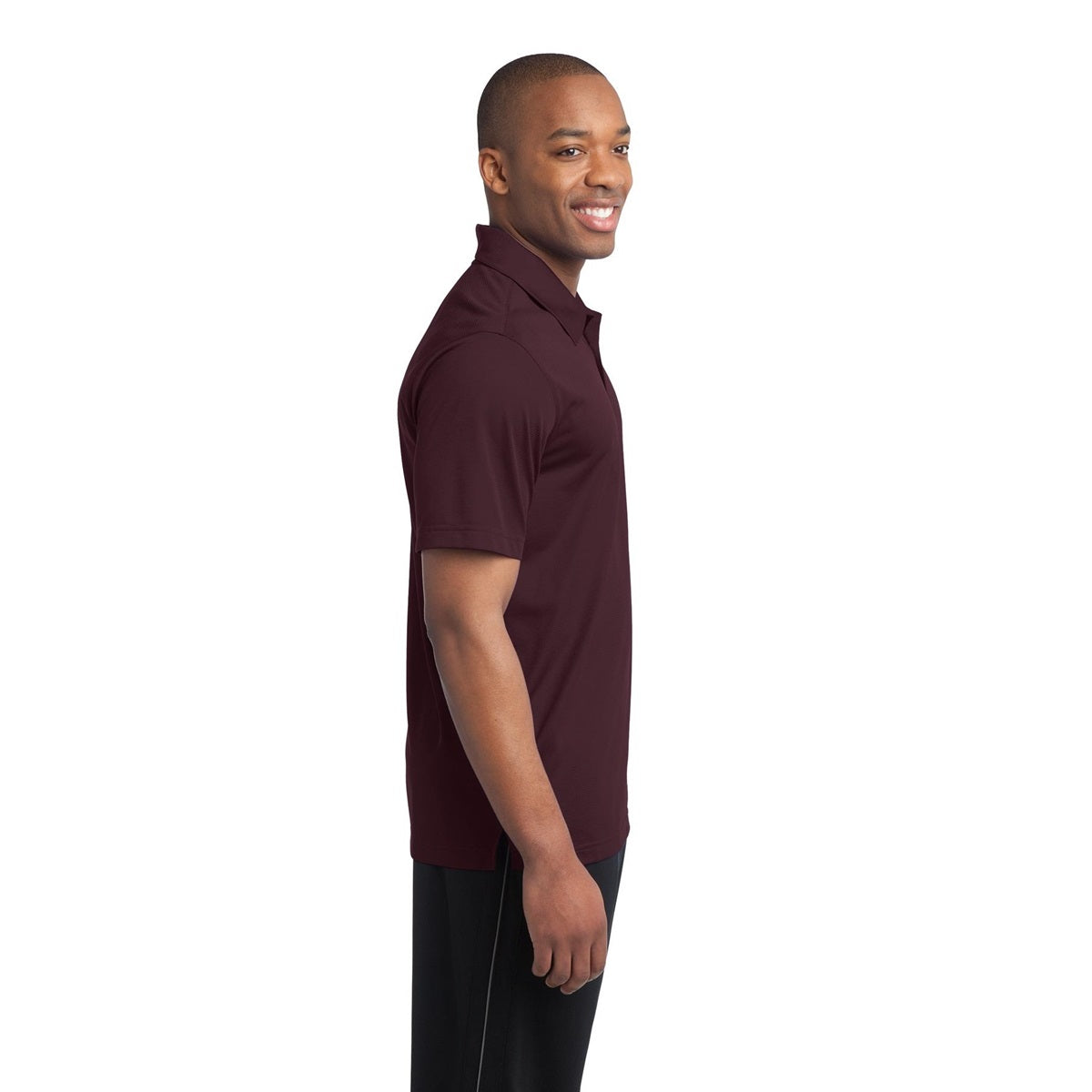 Black Polo Shirt - Sport-Tek - Textured Polyester - Stylish Fit