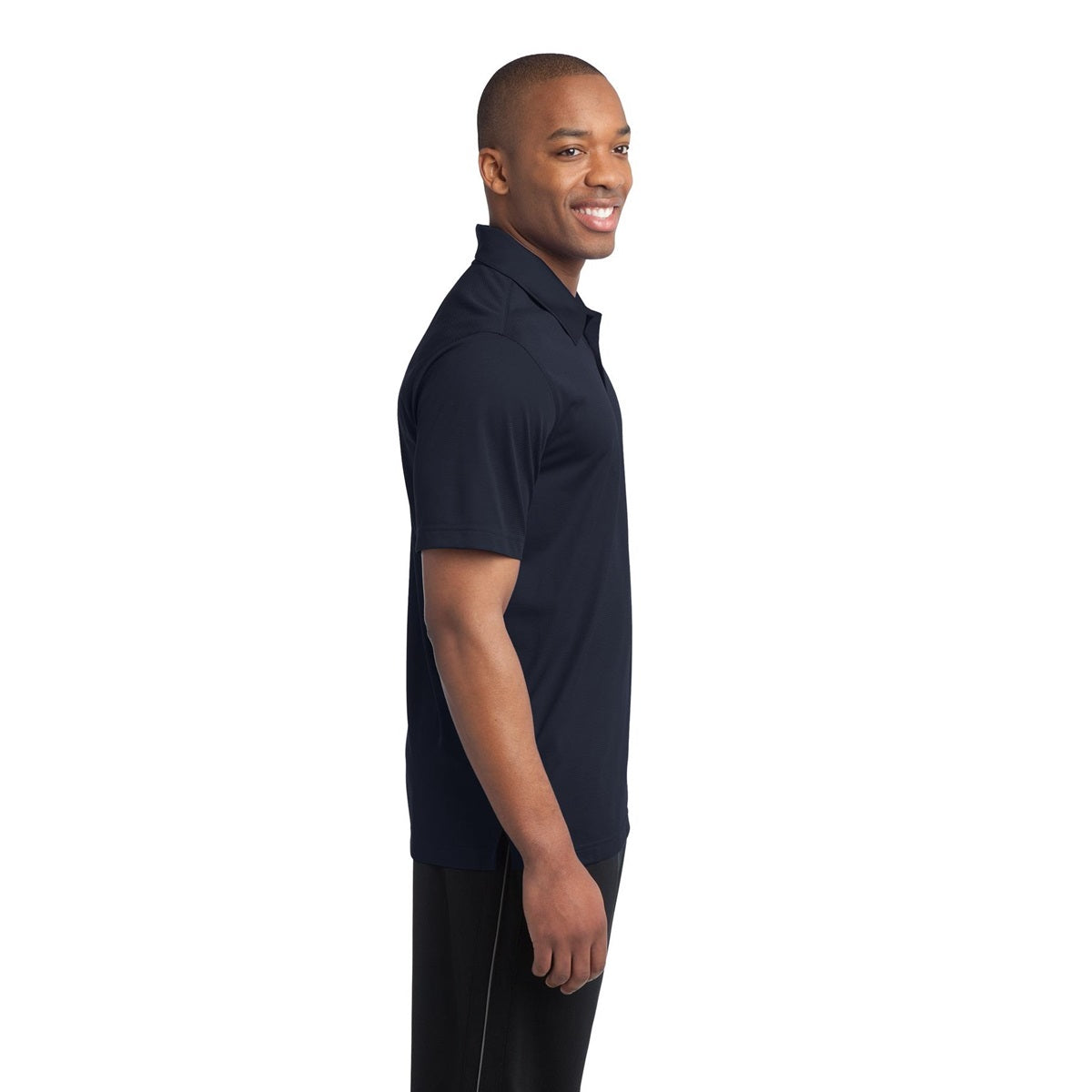 Black Polo Shirt - Sport-Tek - Textured Polyester - Stylish Fit