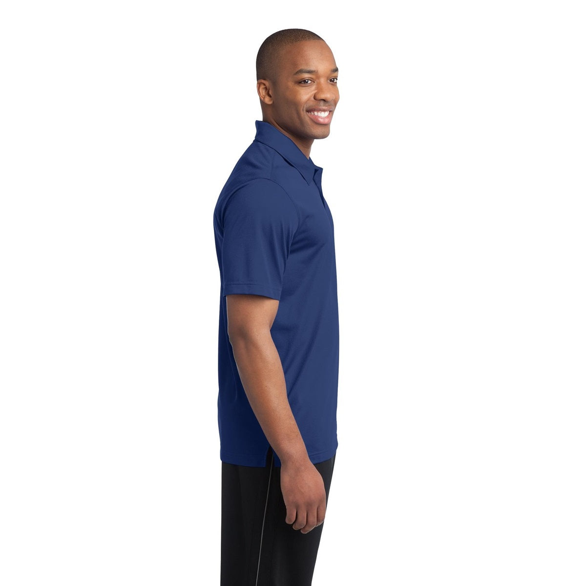 Black Polo Shirt - Sport-Tek - Textured Polyester - Stylish Fit