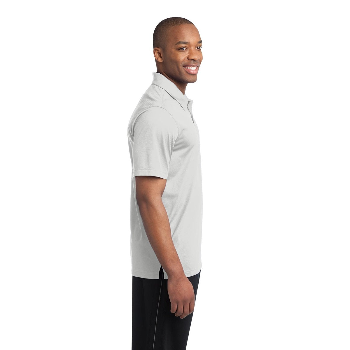 Black Polo Shirt - Sport-Tek - Textured Polyester - Stylish Fit