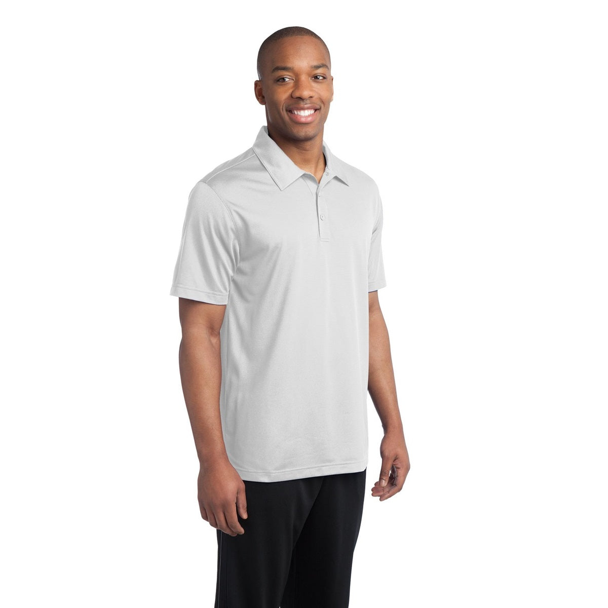 Black Polo Shirt - Sport-Tek - Textured Polyester - Stylish Fit