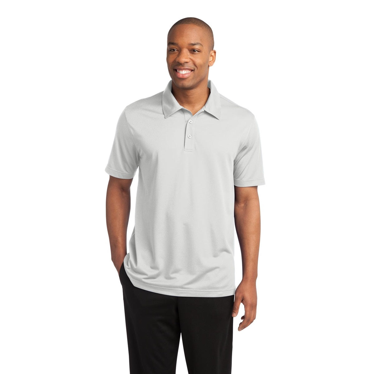 Black Polo Shirt - Sport-Tek - Textured Polyester - Stylish Fit