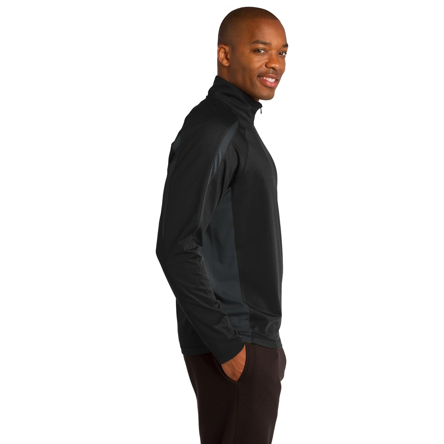 Black/Charcoal Grey Sweatshirts - Sport-Tek - Stretch Pullover