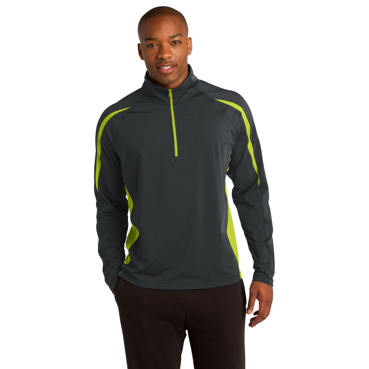 Black/Charcoal Grey Sweatshirts - Sport-Tek - Stretch Pullover