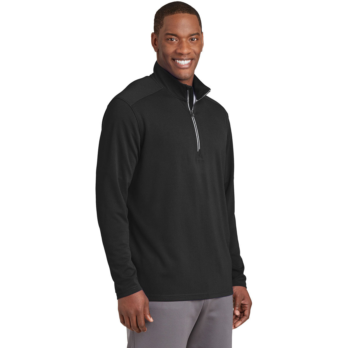 Black Textured Jacket - Sport-Tek - Moisture-Wicking