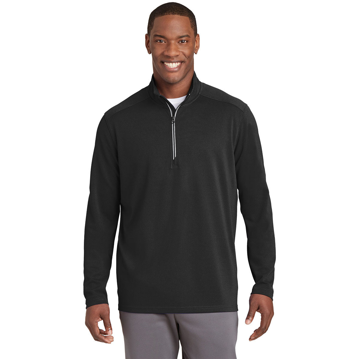 Black Textured Jacket - Sport-Tek - Moisture-Wicking