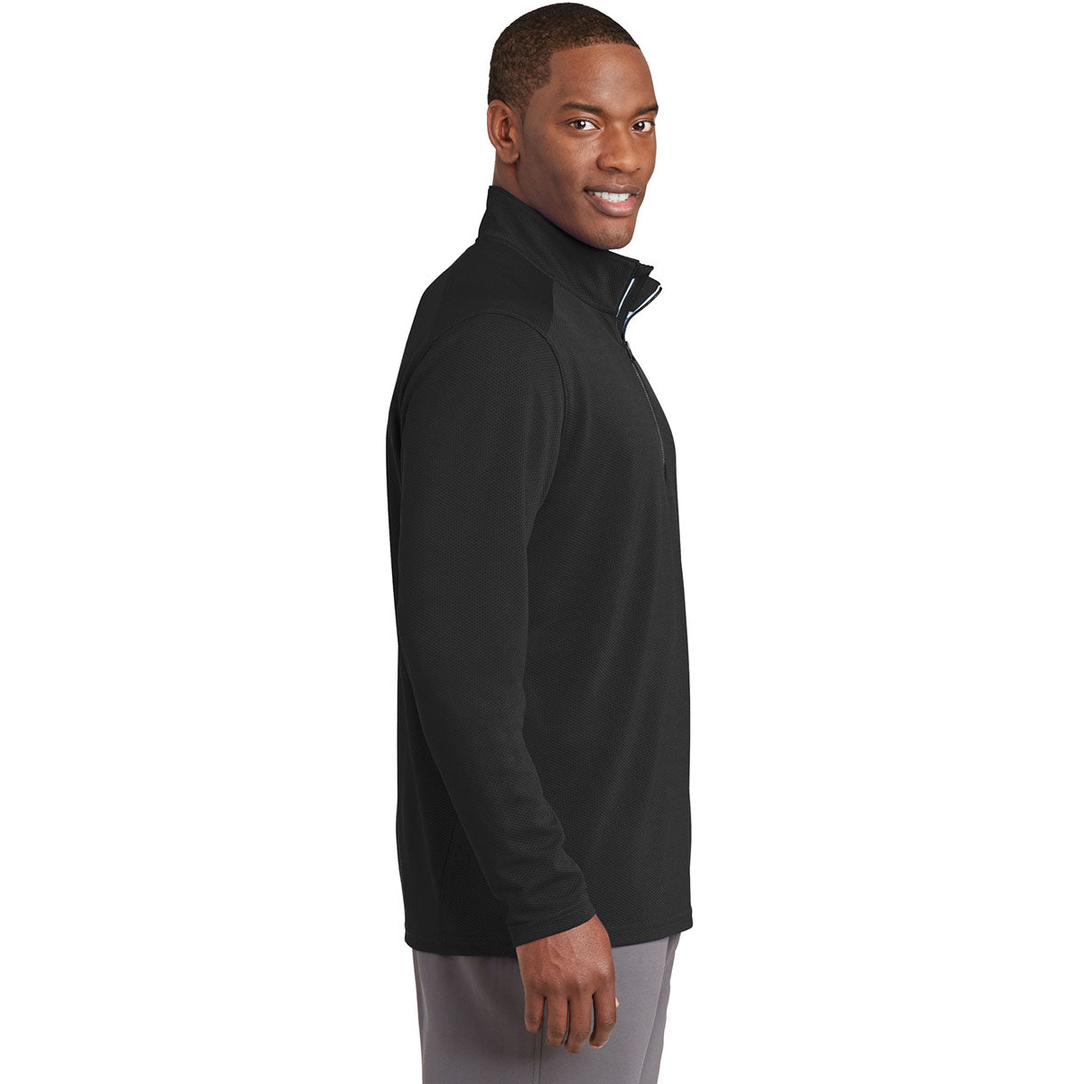 Black Textured Jacket - Sport-Tek - Moisture-Wicking