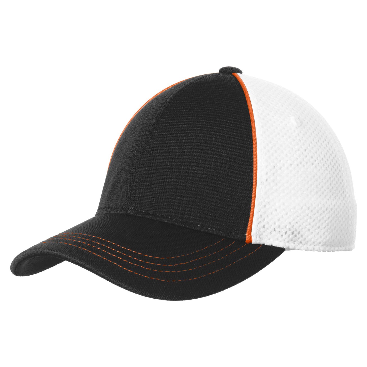 Orange/Black/White Ball Caps - Sport-Tek - Breathable Mesh Design