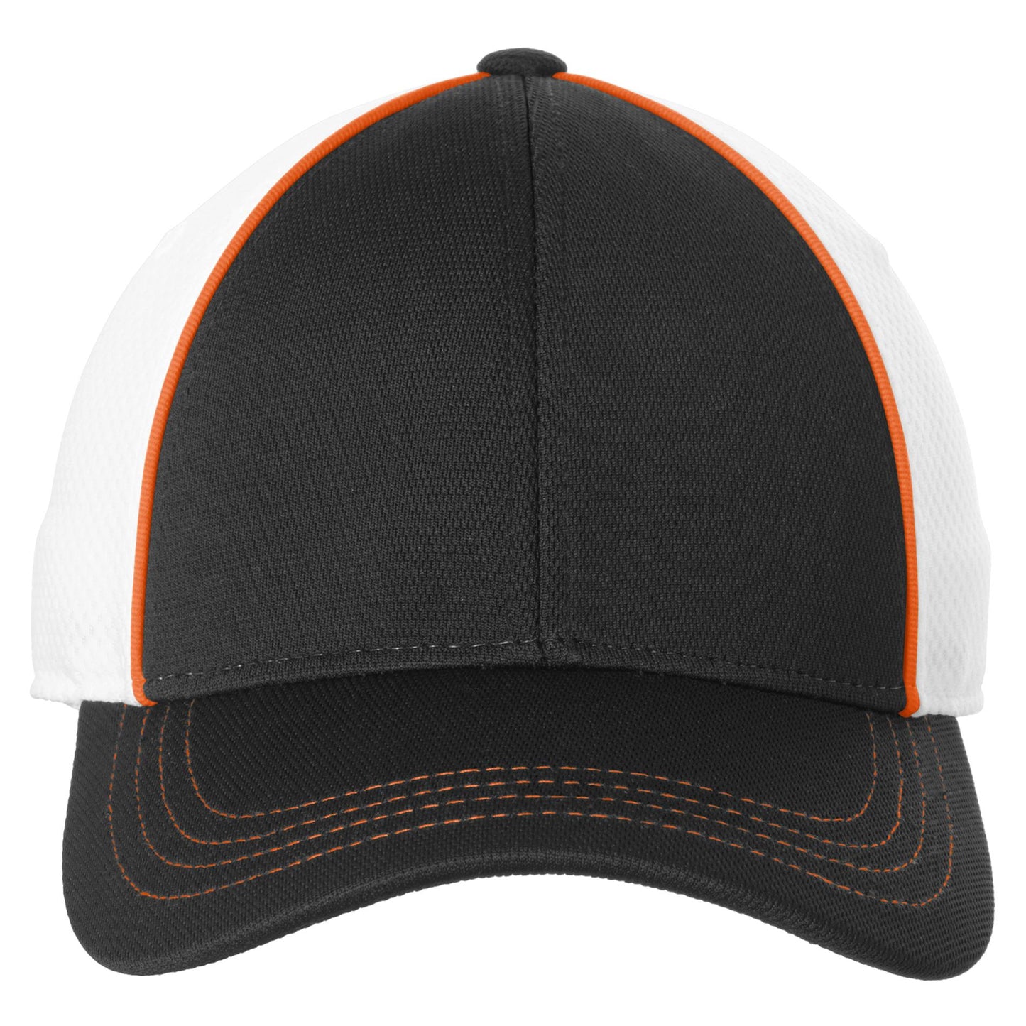Orange/Black/White Ball Caps - Sport-Tek - Breathable Mesh Design