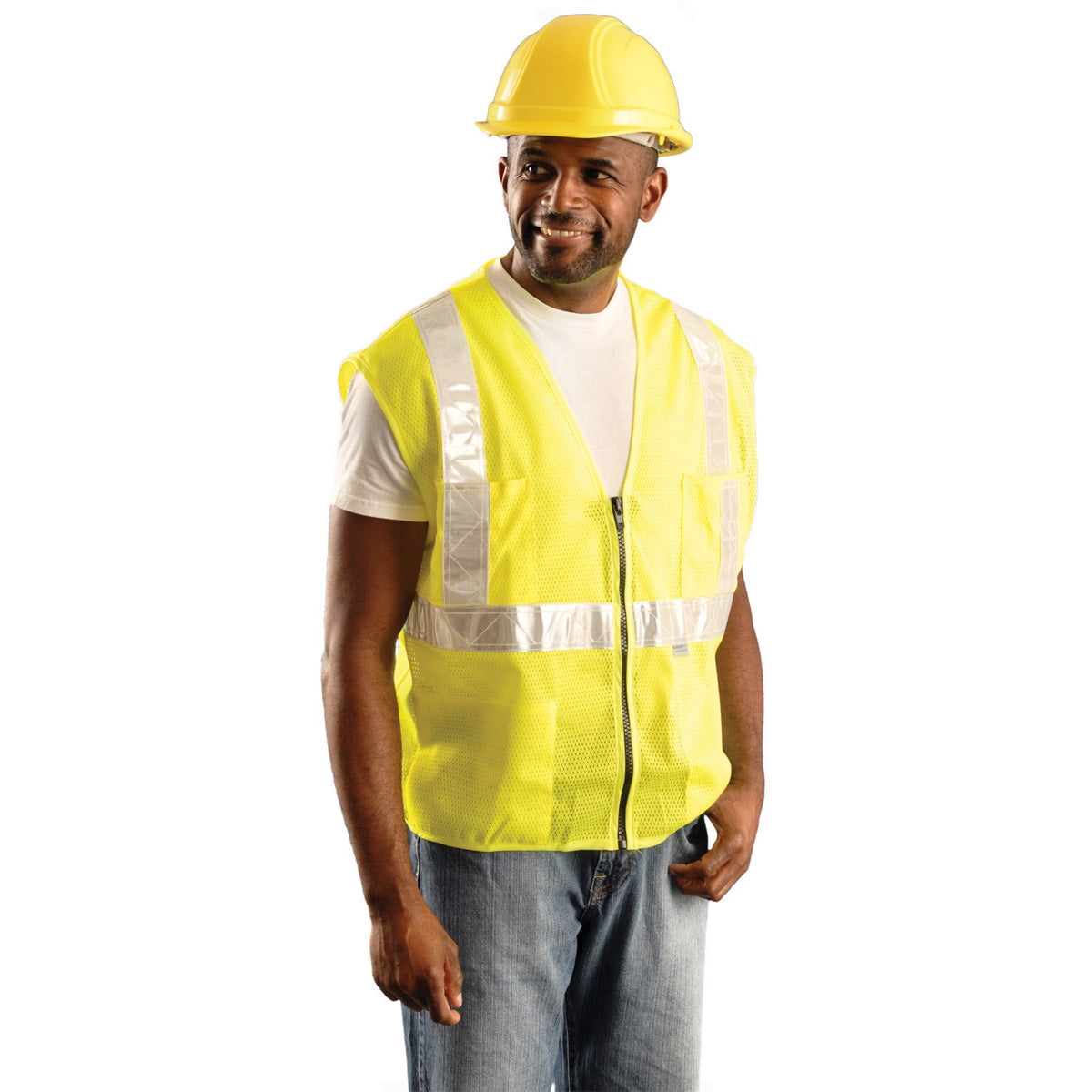 Yellow/Lime Safety Vest - OK-1 - Premium Mesh