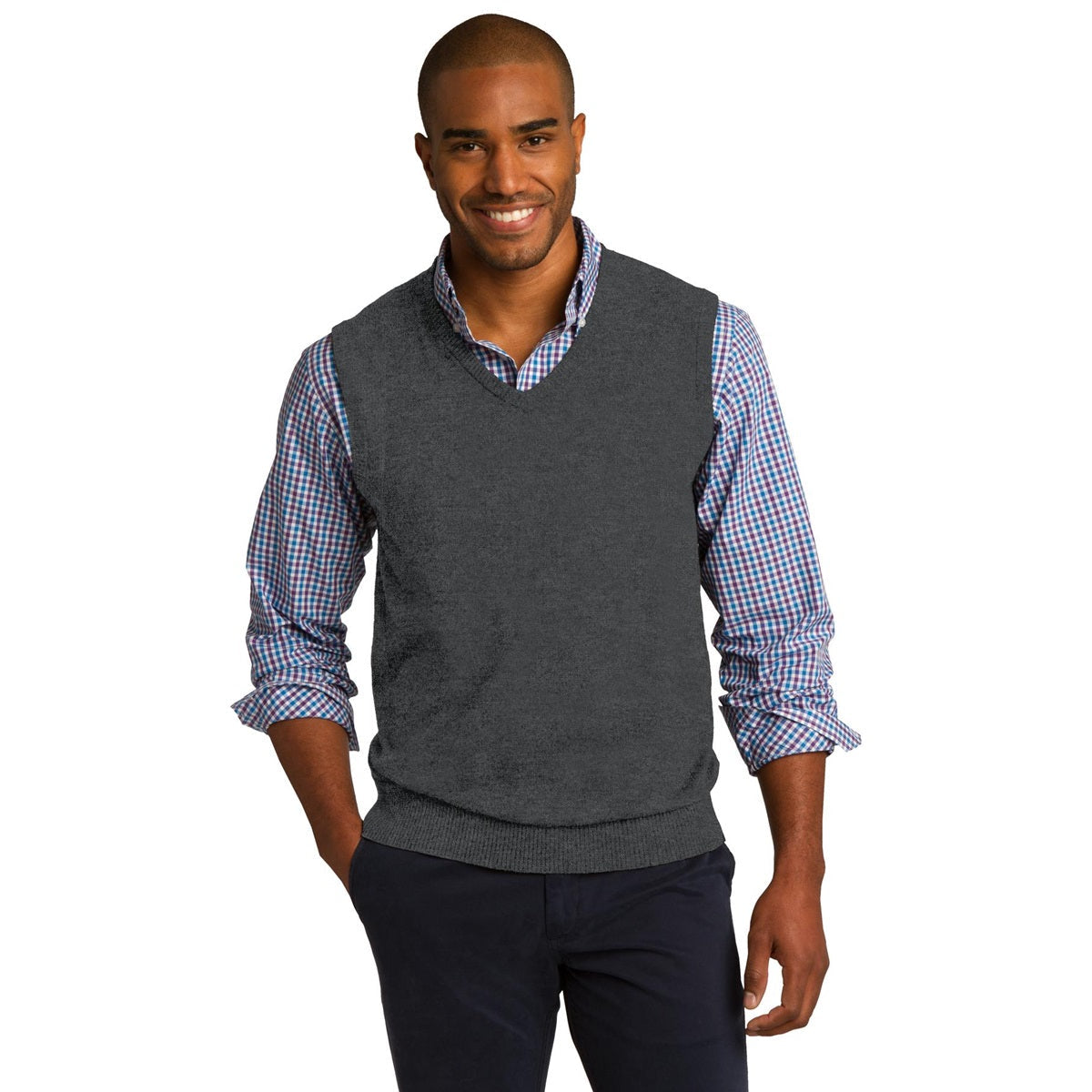 Black Vests - Elegant Sweater - Port Authority - Versatile Fit