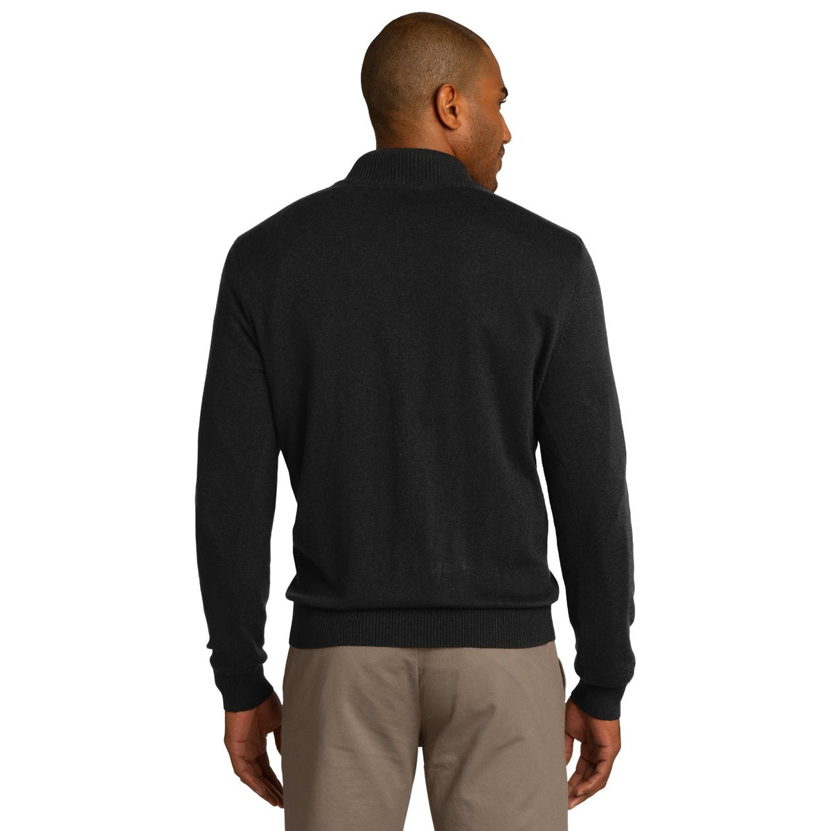 Navy Sweater - Port Authority - Stylish Rib Knit - Fashionable