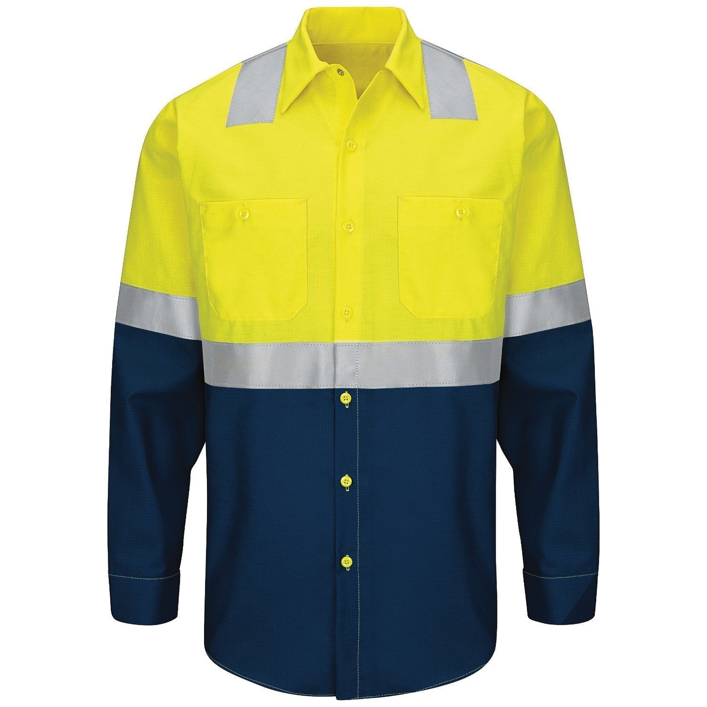 Hi-Vis Button Up Shirt - Red Kap - Ripstop Fabric